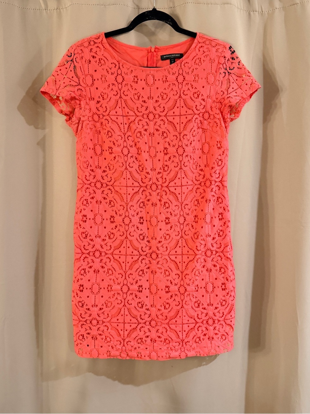 Banana Republic Petite Coral Eyelet Shift Dress